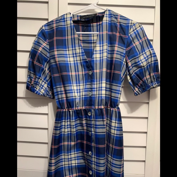 Zara Blogger Favorite Plaid Tie Dress - Picture 3 of 5